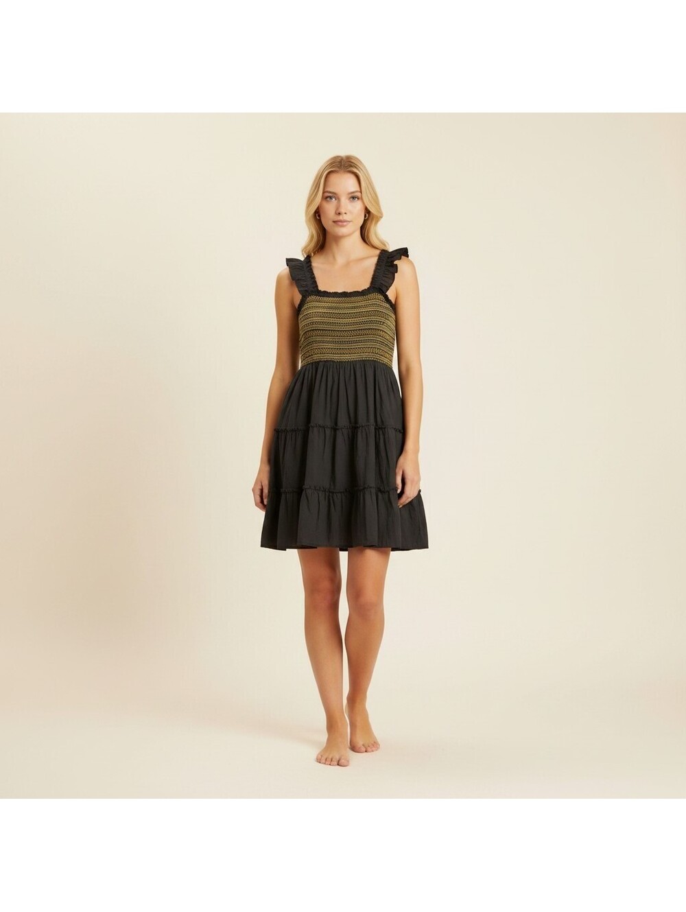 J. Crew Dress Women M Medium Black Striped Sheath Midi Sleeveless Cotton Lined